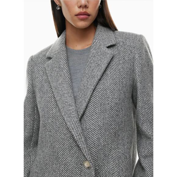 Babaton L The Stedman Coat - Soft Wool Cashmere herringbn grey/white - Picture 11 of 14